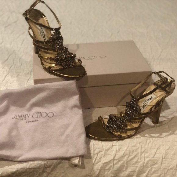 Jimmy Choo Shoes - Jimmy Choo Metallic Nappa Neutral heels